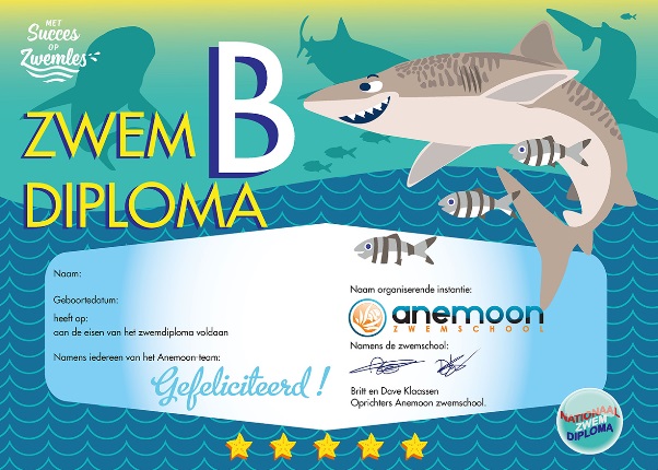 Anemoon Zwemschool | Zwemdiploma B